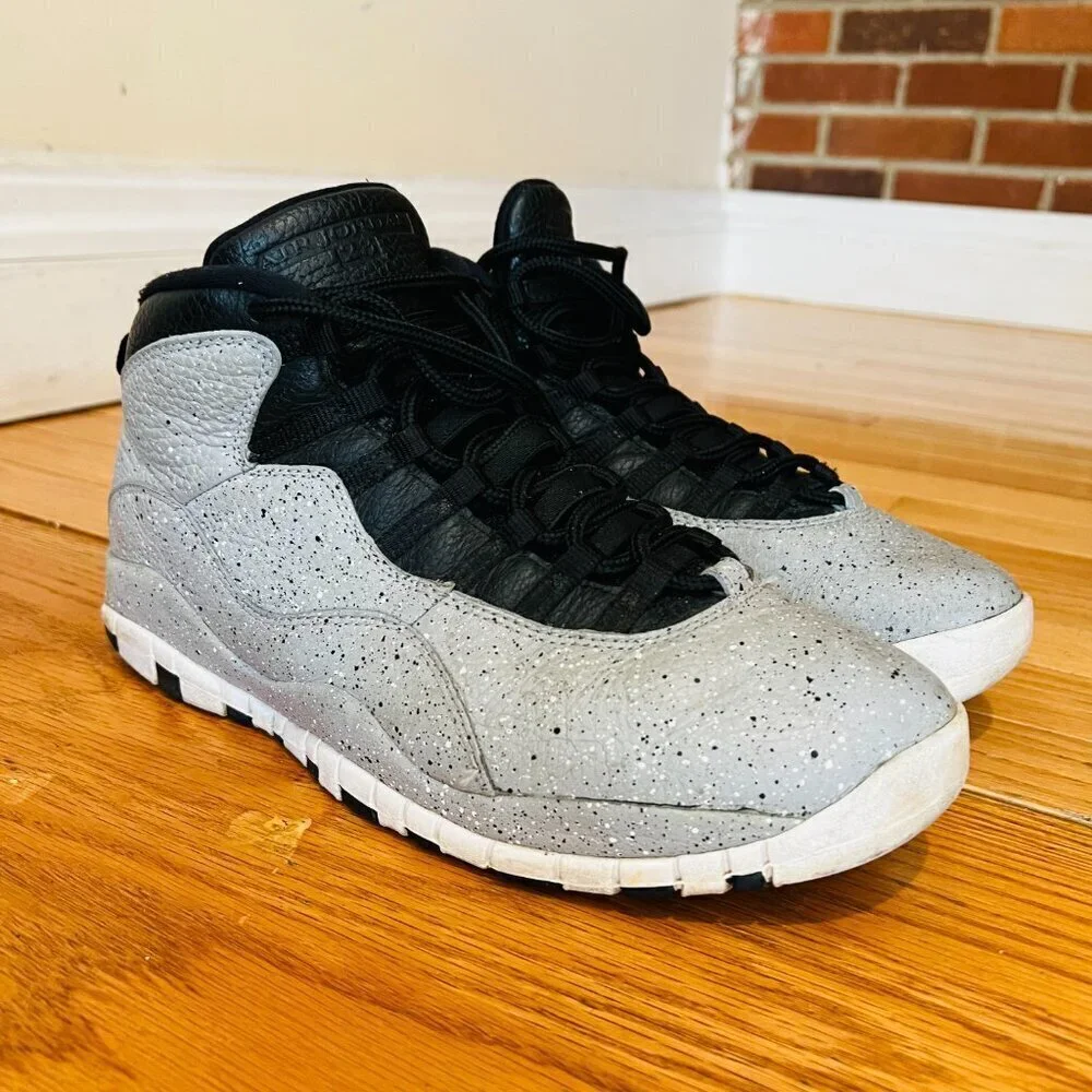 Nike AIR JORDAN 10 RETRO Cement Light Grey Smoke/Black Men’s size 10.5 - Picture 15 of 16